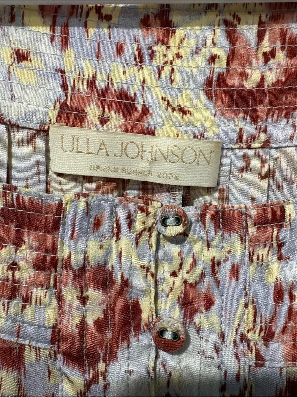 Ulla Johnson Lorraine Blouse Cream Blouse with Rust Wisteria color